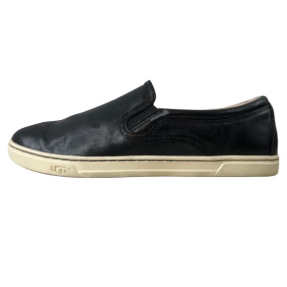 UGG the Fierce Black Leather Slip-On Sneaker in Black Women’s 9.5 - Picture 4 of 10